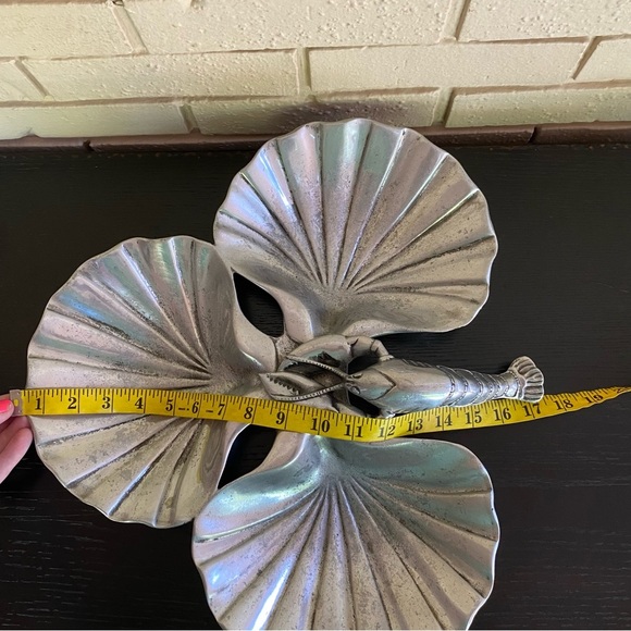 Vintage Silver Lobster Serving Tray With 3 Shells Bruce Fox Design Columbia, PA - Picture 5 of 6